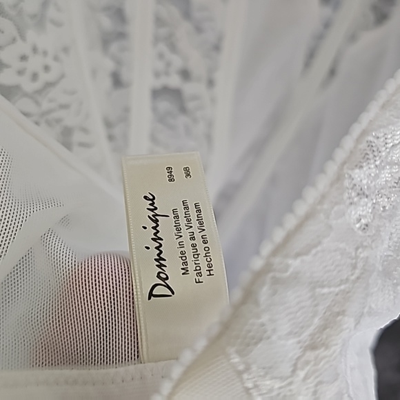 Dominique white Lace Corset Strapless Bra 36b Bridal Like-new - Picture 7 of 9